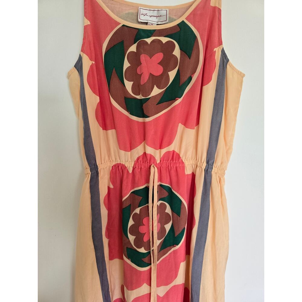 Anthro Anupamaa Silk Maxi Dress Mira Costa Print Boho Size S - Picture 7 of 7